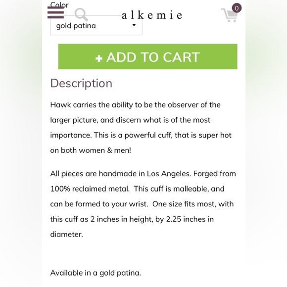 Gold Falcon Cuff Bracelet - Picture 4 of 10